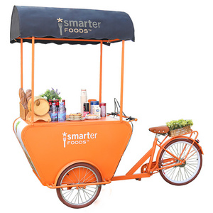 Wholesale price mobile bar/beer cart/tricycle/rickshaw bicycle food bike for street business