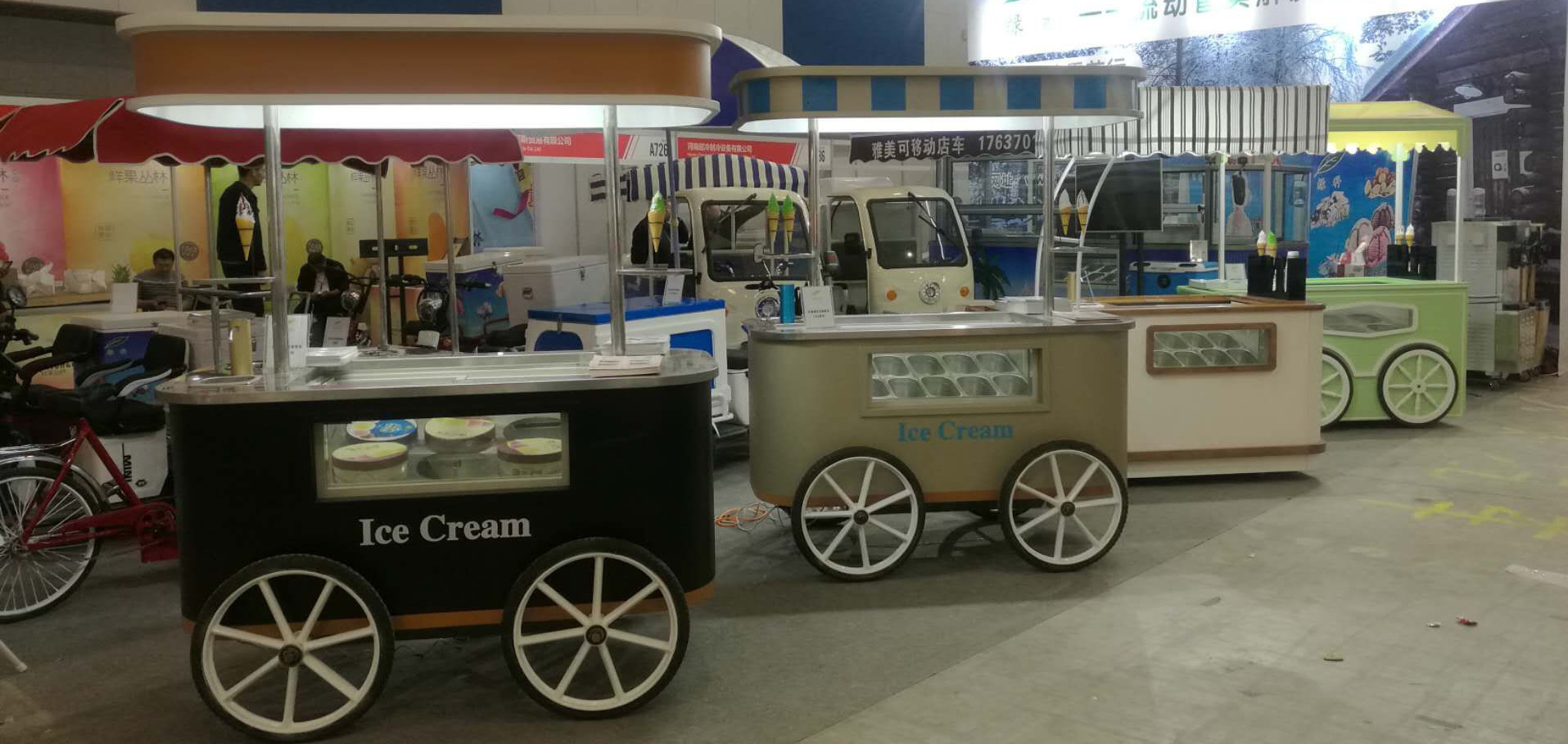 Stainless steel Portable usa used ice cream push cart