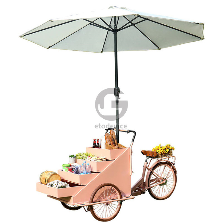 Mobile Coffee Bike Cart Electric Tricycle Food Bike Cart Ice Cream Cart outdoor cargo bike