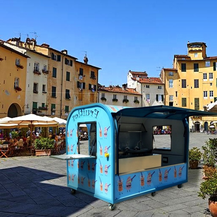 Food Kiosk Street Outdoor Fast Food Vending Cart Lemonade Juice for sale