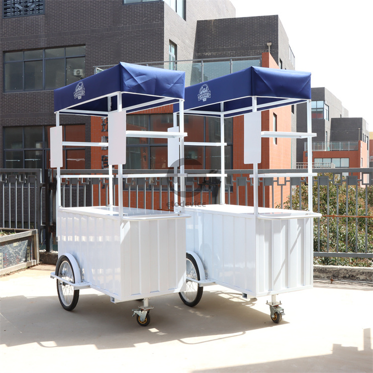 Factory Supply Mobile Kiosk and Push Cart Fast Food Restaurant Bike Restaurant Fruit Cart