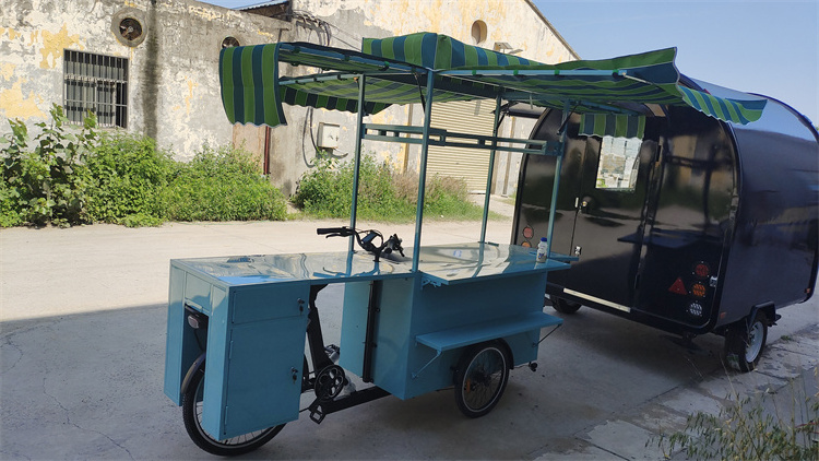 New design coffee tricycle bike food cart for mobile business tricycle bike food cart fast food motor tricycle