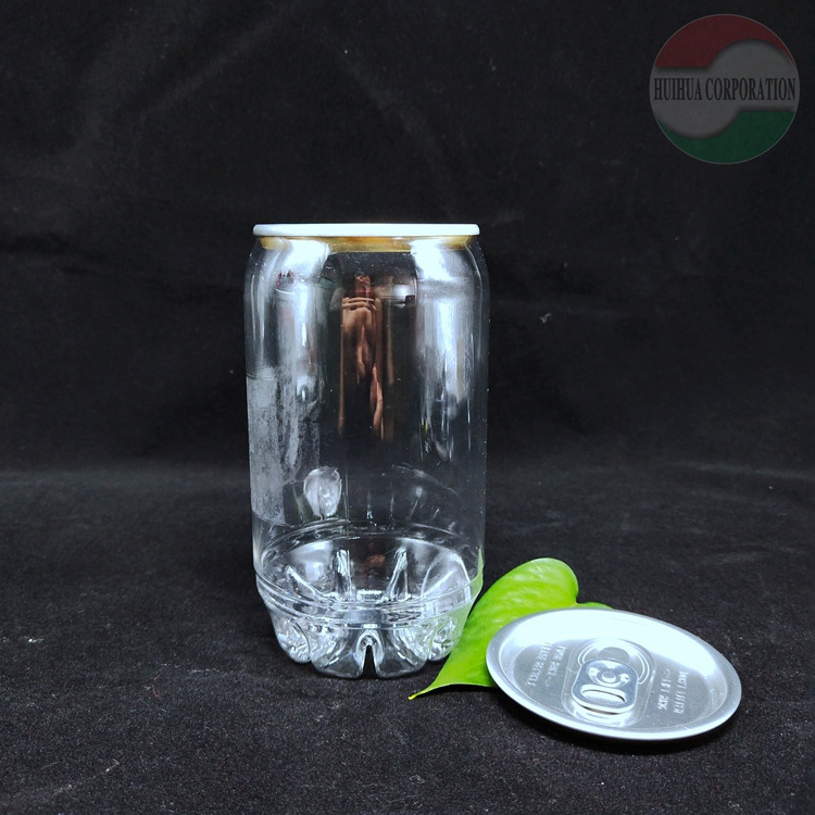 Custom logo printing 250ml clear coffee bottle cup pet plastic soda can