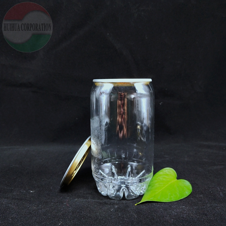 Custom logo printing 250ml clear coffee bottle cup pet plastic soda can