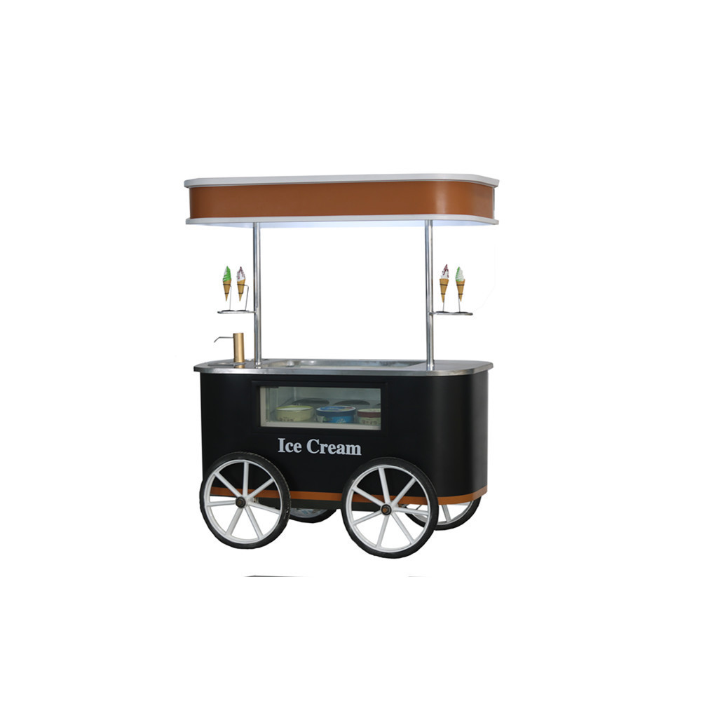 Stainless steel Portable usa used ice cream push cart