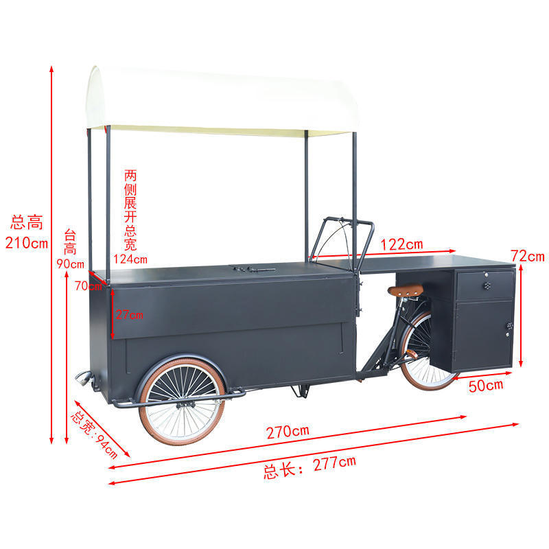 Food cart tricycle fast food cart bike electric food ice cream truck tricycle for cargo