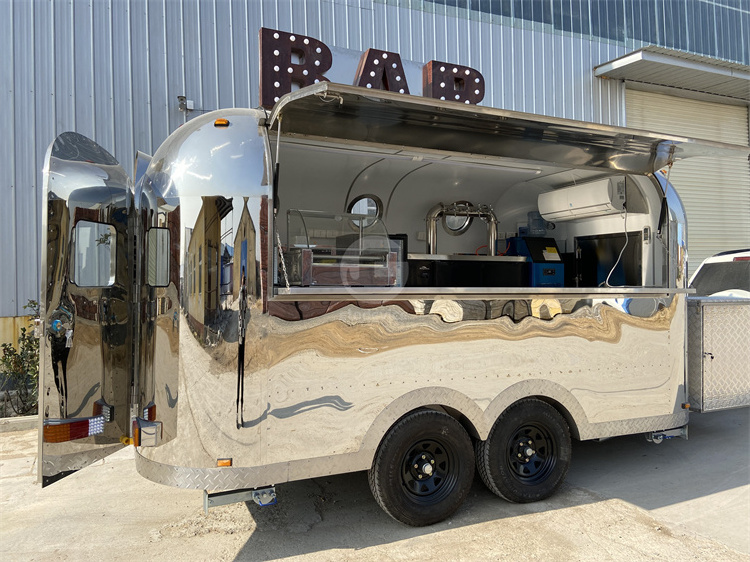 Customized mobile pancake ice cream burger street food cart for sale mobile food trailer