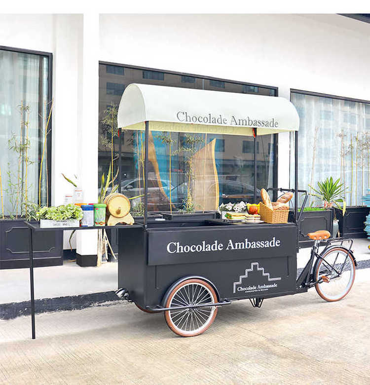 Food cart tricycle fast food cart bike electric food ice cream truck tricycle for cargo