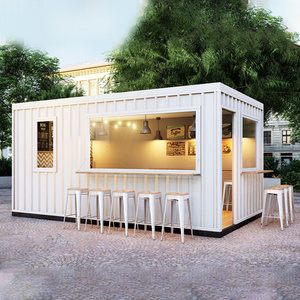 Container Cafe Bar Flat Pack Contain Cafe Bar in the USA / 20FT Shopping Container Coffee Kitchen Kiosk