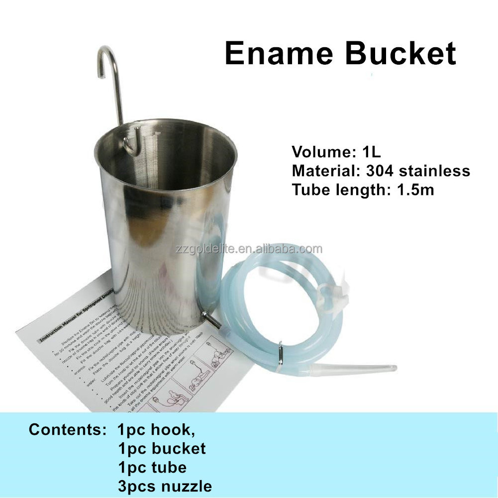 1L Stainless Steel Coffee Enema Bucket Kit for Colon Cleansing