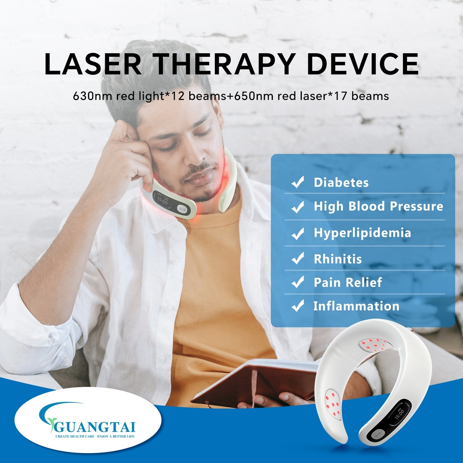 Upgrade physical therapy pain relief laser semiconductor laser treatment instrument for neck cervical spondylitis