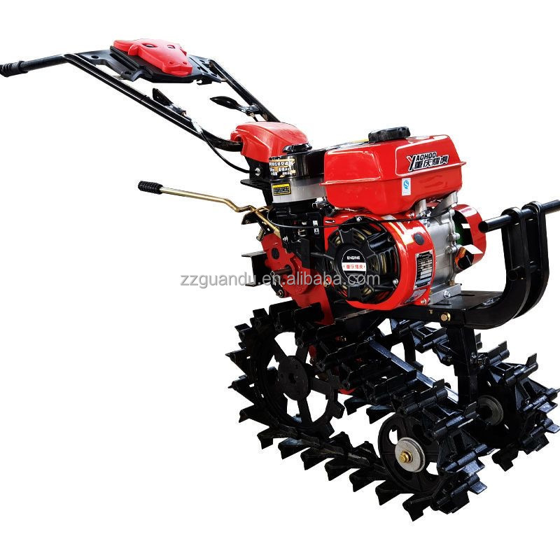 New arrival Gasoline and Diesel chain track power Small Plough farm Cultivator Mini Power Tiller planter machine