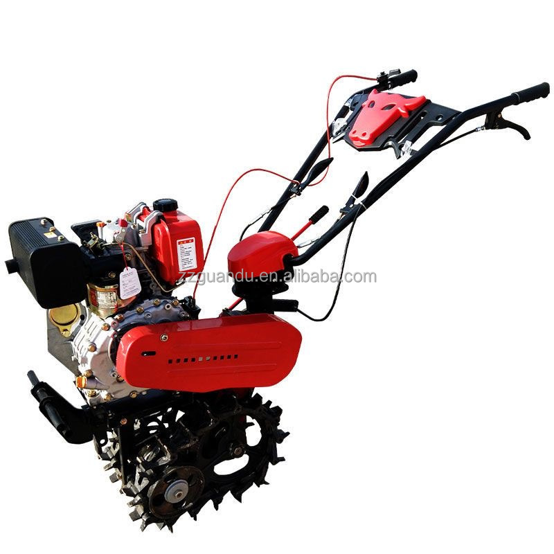 New arrival Gasoline and Diesel chain track power Small Plough farm Cultivator Mini Power Tiller planter machine