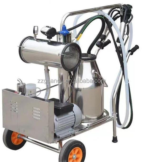 New Milker Electric Piston Milking Machine For Cows Bucket Farm Stainless Steel