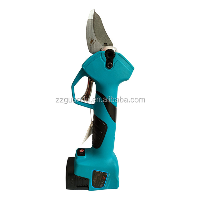 21V garden metal electric pruner scissors 2AH battery cordless cutting pruning shear for branch