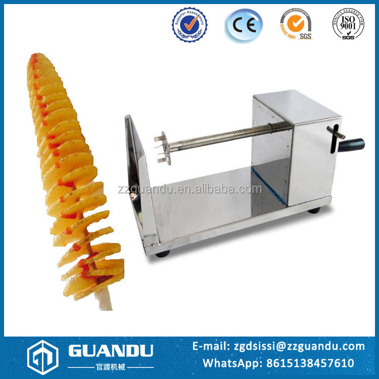 High quality potato tower machine / manual spiral carrot tornado cutter / spiral potato slicer