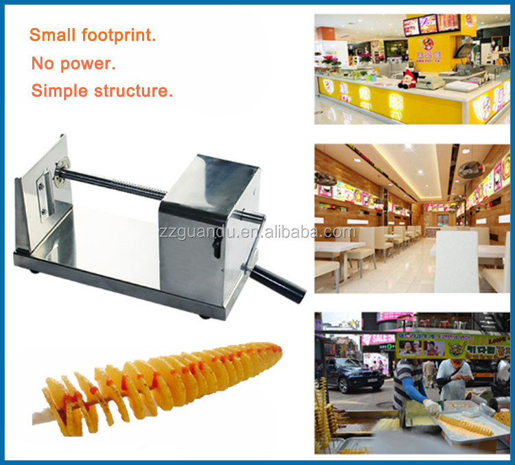 High quality potato tower machine / manual spiral carrot tornado cutter / spiral potato slicer