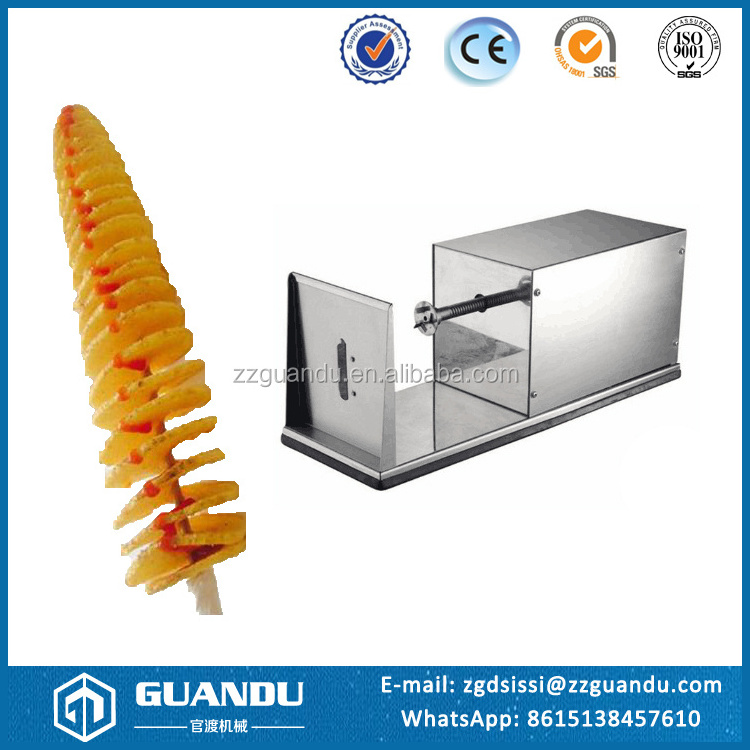 professional potato chips slicer / spiral potato cutter / Potato Cutting Machine