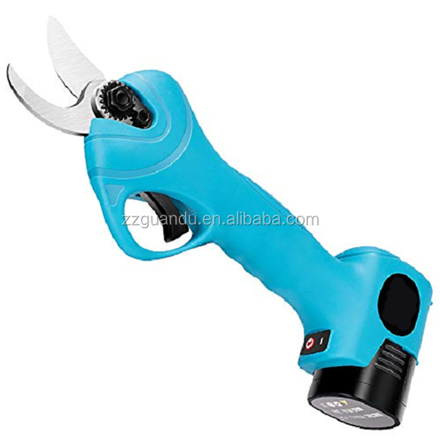 21V garden metal electric pruner scissors 2AH battery cordless cutting pruning shear for branch