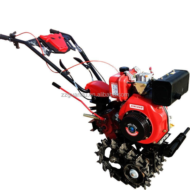 New arrival Gasoline and Diesel chain track power Small Plough farm Cultivator Mini Power Tiller planter machine