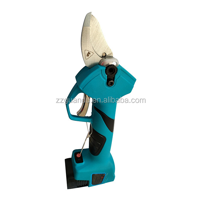 21V garden metal electric pruner scissors 2AH battery cordless cutting pruning shear for branch