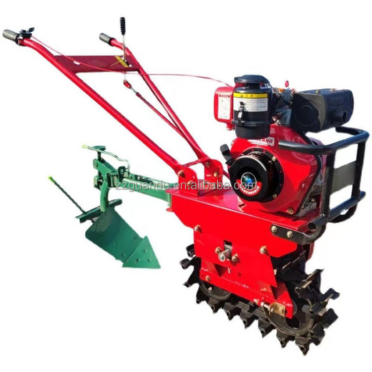 ZZGD rotary tiller 7hp 9hp small gasoline diesel multifunctional cultivators ploughing ditching ridging weeder walking tiller