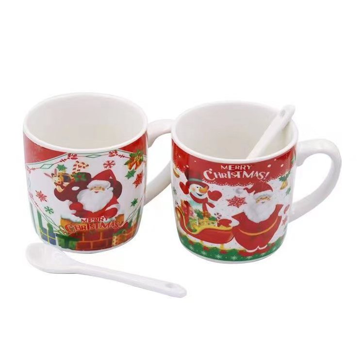 Customized Ceramic Christmas Coffee Cup Mug With Box, Santa Mug For Christmas Market