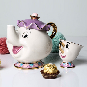 Wholesale Beauty and the Beast porcelain tea sets with teapot ceramic tea pot and cup set