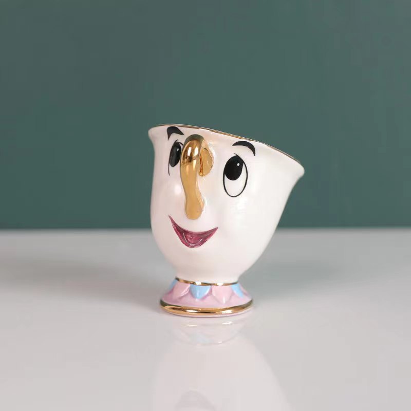 Populard Beauty Teapot Mug Mrs Potts Chip Tea ceramic mugs custom Pot Cup Ceramic One Set Lovely Christmas Gift