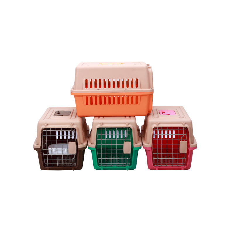 HOT  Sellers PET Plastic Cage  Dog Carrier Travel Cat Trolley Cage Outdoor Pet Air Box