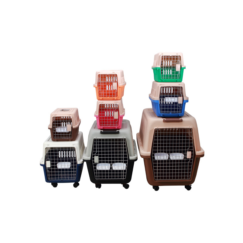 HOT  Sellers PET Plastic Cage  Dog Carrier Travel Cat Trolley Cage Outdoor Pet Air Box