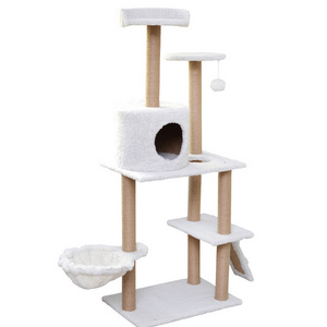 Cat Tree Factory House Luxury Export Multi Layer Wood Sustainable Wood Cat Tower Small Outdoor Wooden Cat House Pet Toys