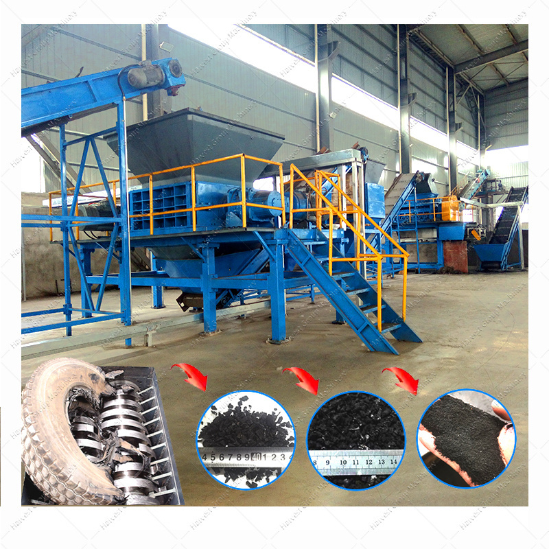 Automatic Waste Rubber Tyre Recycle Machine waste tire recycling to rubber powder Used Tyre Recycling Plant