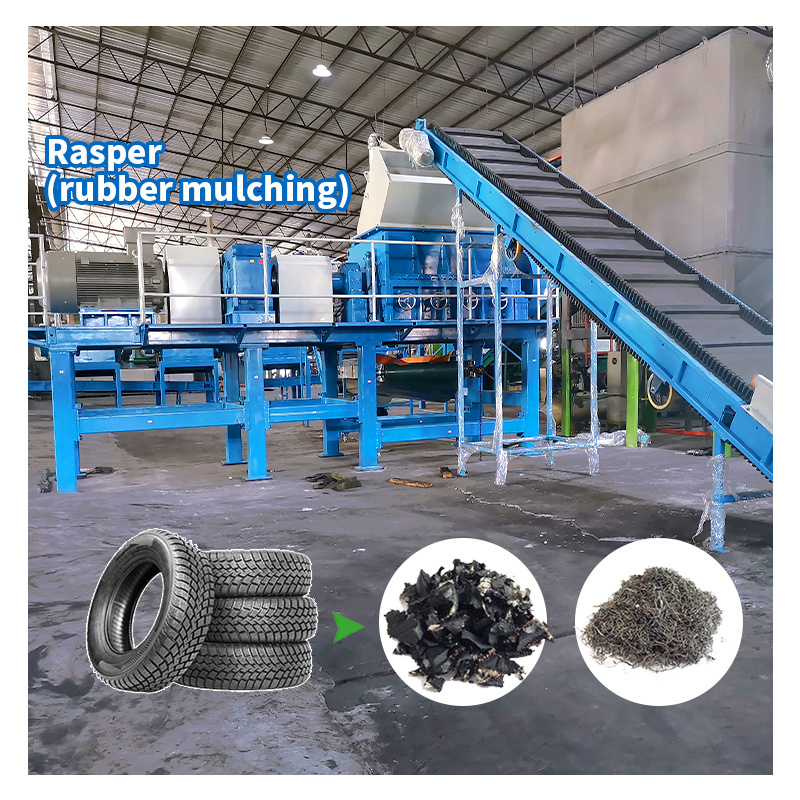 Automatic Waste Tire Recycling Crusher Price Old Tyre Rubber Shredding Machine tyre recycling shredder