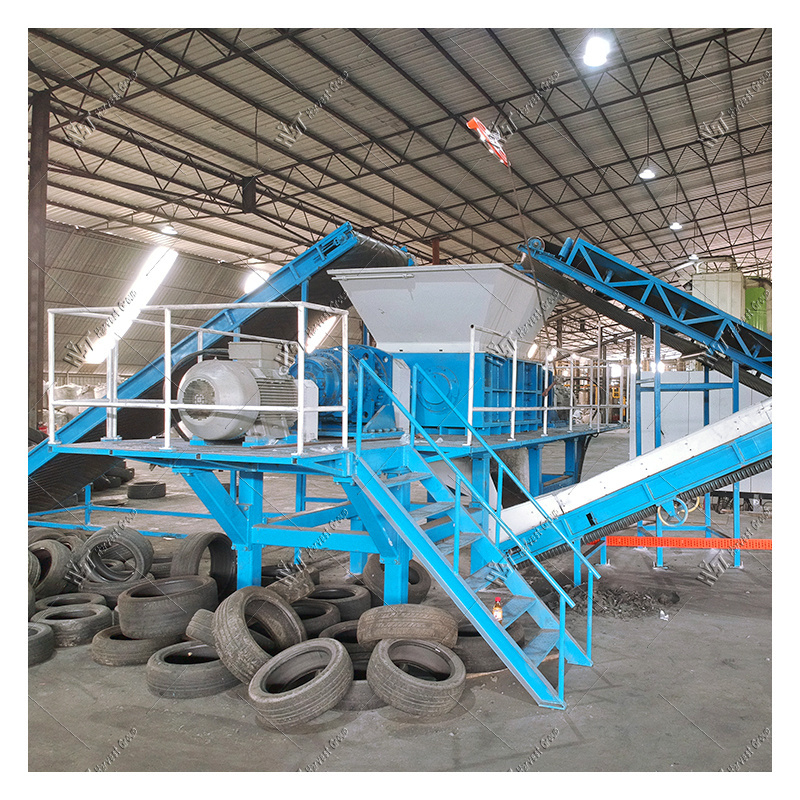 Full Automatic waste tire shredders tyre shredder machine tire recycling machine price in China