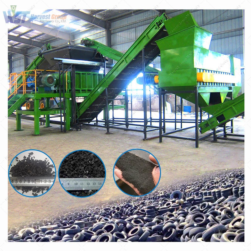 Factory Rubber Tyre Shredder Prices Waste Tire Recycling Rubber Powder Making Machine Waste Tire Recycling Production Line