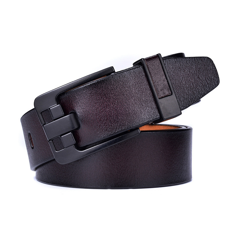 Wholesale Luxury Brand Men's Slide Buckle Belt Genuine Cow Leather Belt For Men Leather Belts Men