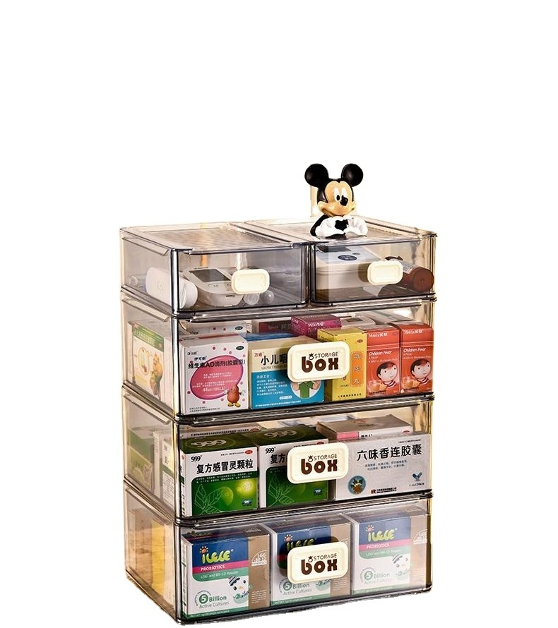 Transparent dustproof drawer storage box can be stacked in layers