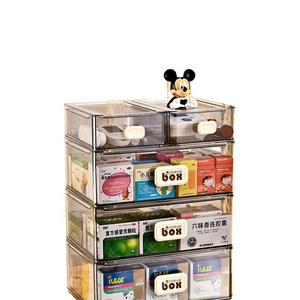 Transparent dustproof drawer storage box can be stacked in layers