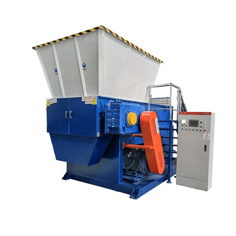 Single Shaft Waste Plastic Shredder Cardboard Box Tire Shredder Machine Industrial Plastic Crushing Machine