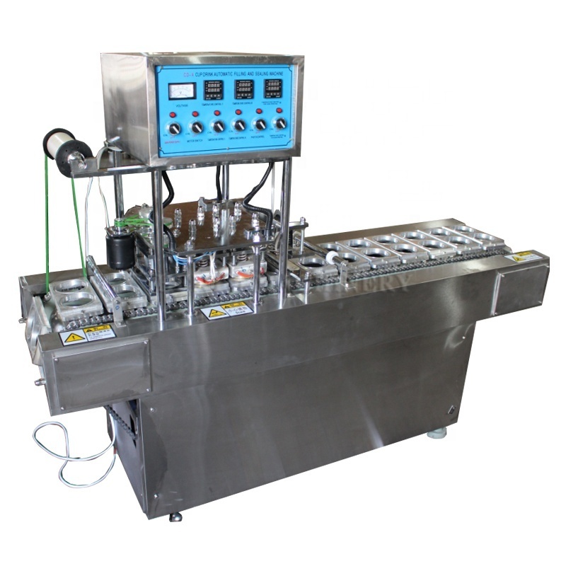 Automatic Cup Filling Sealing Machine Plastic Cup / Cup Filling And Sealing Machine / Plastic Cup Sealing Machine