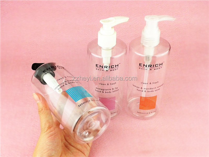 12oz 360ml Massage Lotion Shampoo Bottle with Silk Screen Printing