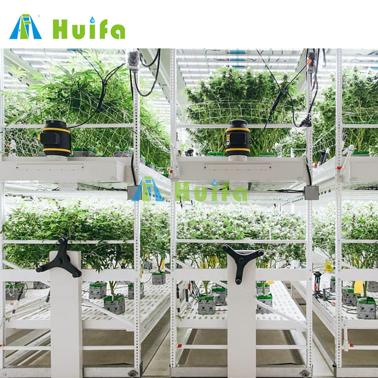 4x8ft Indoor Farming Mobile Vertical Multi-layer Rolling Grow Rack Systems With Abs Food Tray