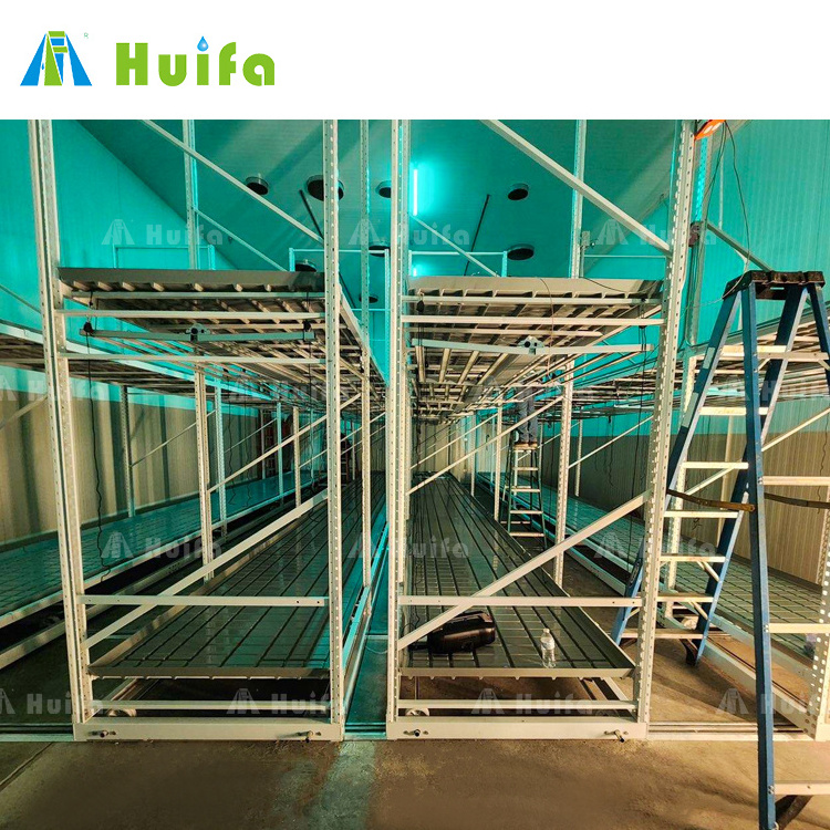 Hydroponic Greenhouse Indoor Plant Grow Rack Double Deck Shelves Commercial Vertical Racks For Lettuce Growing