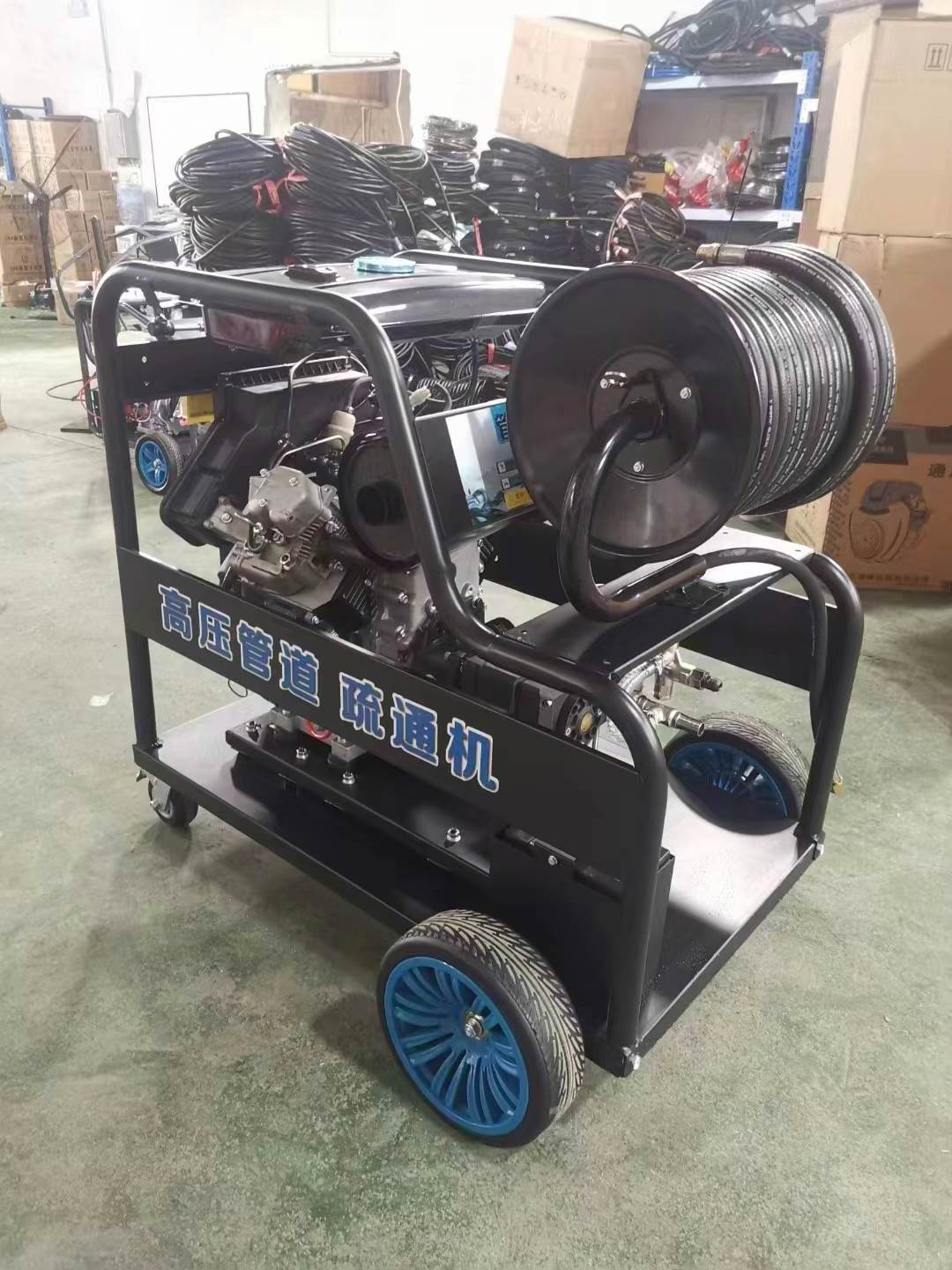 Gasoline Engine 150Bar High Pressure Drain Sewer Pipeline Cleaning Machine For Sale