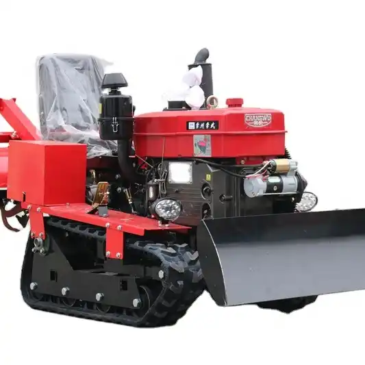 25 horsepower multifunctional agricultural tracked micro tiller - mini walking tractor - orchard greenhouse planting