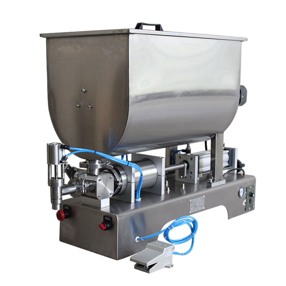 Manufacture Price Horizontal Semi Automatic Pneumatic Paste Chili Sauce Filling Machine Oil Liquid Jam Mixing Filling Machines