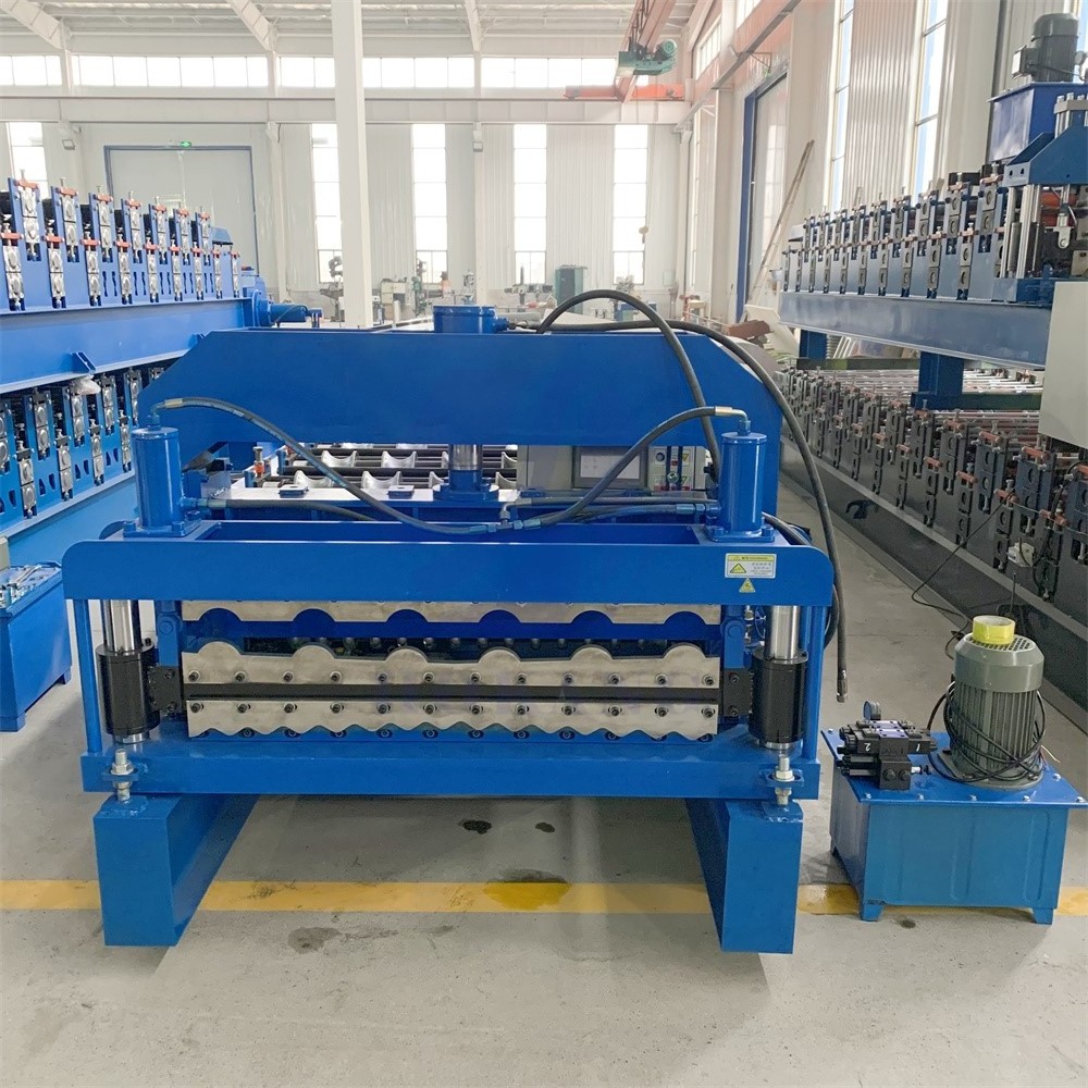 Fully Automatic Building Materials Double Layer Roof Sheet Roll Forming Machine Glazed Tile Pressing Machine Manufacturer