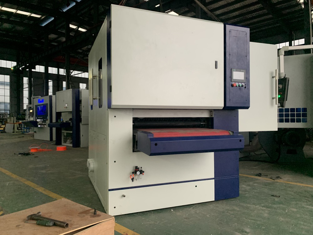 Wet Metal Sheet Parts Wire Drawing Brushing Machine Polishing Deburring Machine Edge Rounding Machine For Steel Aluminium Plate