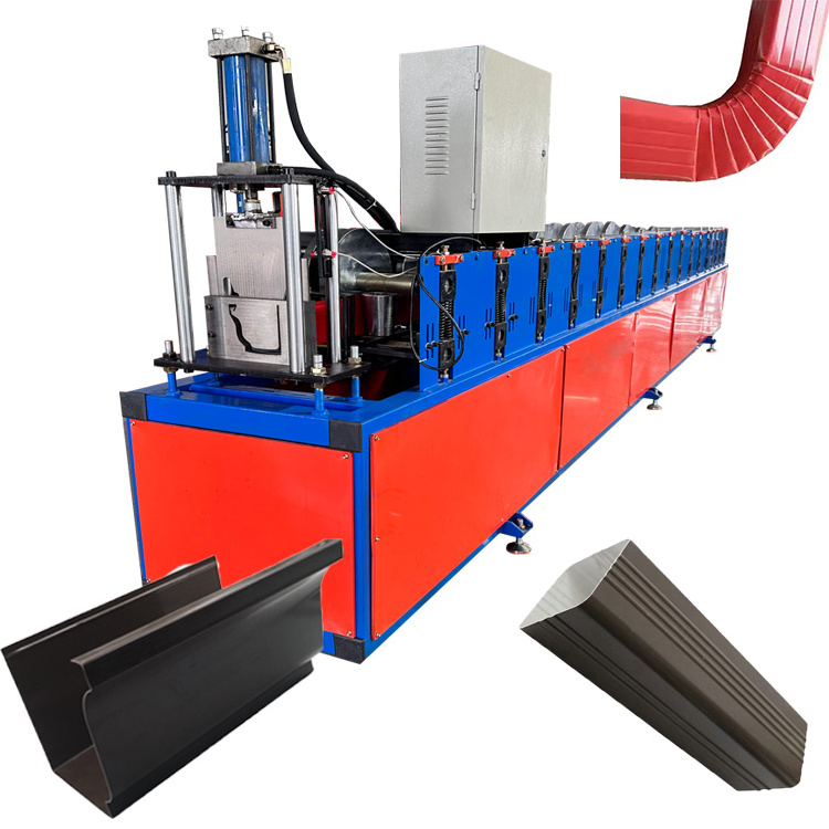 Automatic Down Water Pipe Making Machinery Downspout Steel Gutter Square Rain Pipe Roll Forming Machine